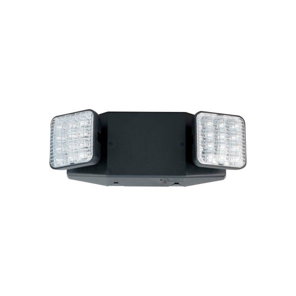 Hubbell Lighting Compass Lighting CU2SQB LED Emergency Light, Square Heads, Black, NiCad Battery, Damp location CU2SQB - main